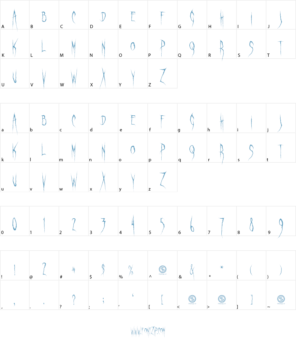 Ghastly Panic Font Character